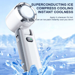 27Y0301 Hot Selling Portable Rechargeable Mini USB Desk ICE Fan with Cooling Function Personal Air Cooler for Home Travel Outdoor Use